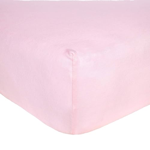 Image of Burts Bees Baby Solid Fitted Crib Sheet Organic Cotton BEESNUG - Blossom Pink, Fits Unisex Standard Bed and Toddler Mattress, Infant Essentials, 52 x 28 Inch 1-Pack