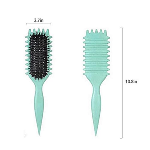 Cepillo de pelo rizado verde para moldear y desenredar rizos 2