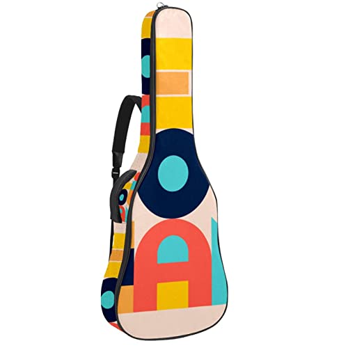 Housse étanche pour guitare acoustique avec double bandoulière et poche Motif géométrique Alphabet, Multicolore 01., 42… - Les Beatles, Paul McCartney, John Lennon, RIngo Starr, George Harrison Housse étanche pour guitare acoustique avec double bandoulière et poche Motif géométrique Alphabet, Multicolore 01., 42…