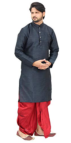 Image of Om Shubh Mangalam Men's Silk Ethnic Wear Dhoti Kurta Set For Wedding