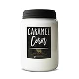 Milkhouse Candle Company - Caramel Corn - 26oz Beeswax and Soy Candles - Farmhouse Collection - 100% Natural, Paraffin Free, with Premium Fragrance Oil, Glass Jars with Lids
