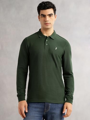 Image of Thomas Scott Men's | Solid | Full Sleeve | Regular Fit | Cotton Blend | Polo Collar | Casual Tshirt