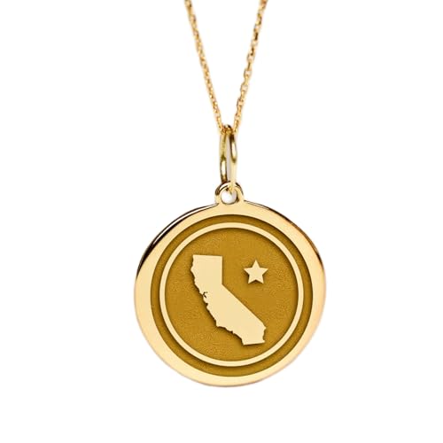 Joyería chapada en oro con el colgante de California para evocar momentos