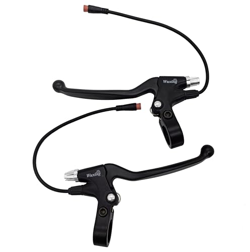 BQPOLING Waterproof Electronic Brake Lever Set for Electric Bicycle Bike (2PIN Waterproof Connector, 8.5in, Black & Silver)