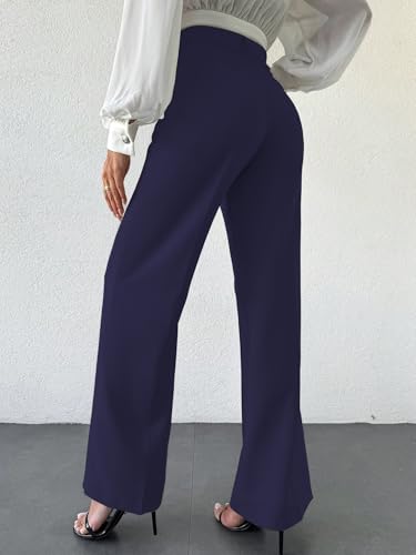 Image of Shasmi Women's Trousers | High-Waisted Silhouette with Elegant Pleated Front | Functional Side Pockets | Secure Button Closure | Perfect for Both Office and Casual wear | Elegant Style (171)