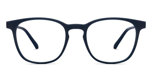 Image of HUSTLR Lenskart | Zero Power Bluecut & Antiglare Computer Eyeglasses | Full Rim Square Shape | As Seen On Shark Tank | For Men & Women | Medium | LB E14058-W