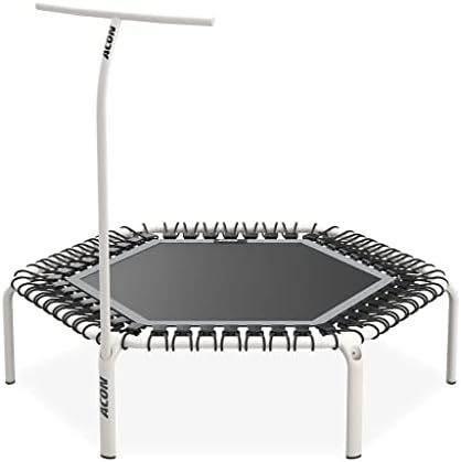 Acon FIT 55" Hexagon Fitness Trampoline with Handlebar, White