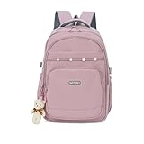 Mochila escolar para Notebook até 16 Polegadas, Resistente, com Alça em Metal, Compartimentos Frontais com Zíper (Lilas)