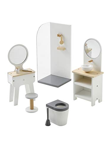 Vertbaudet Mobilier de Salle de Bain pour poupée Mannequin en Bois Blanc TU