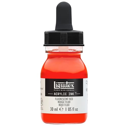 Liquitex 4260983 flüssige Professional Acrylfarben - Ink, Tusche, 30 ml, hochpigmentierte Airbrushfarbe, Fluo Rot