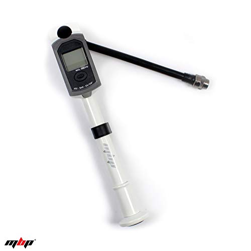 MBP Digital Compact High Pressure Bicycle Shock Pump (300 Psi Max) Front Forks and Rear Shocks Easy to Carry