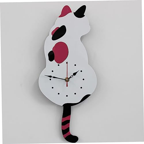 Horloge murale chat suspendue avec pendule pour décoration salon moderne