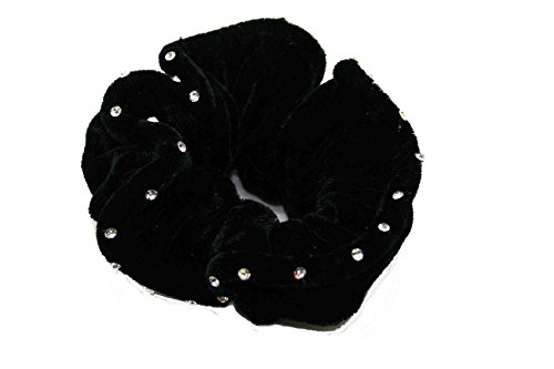 Black Bright Diamonds Velvet Ladies Hair Accessories Women Scrunchies by Mytoptrendz