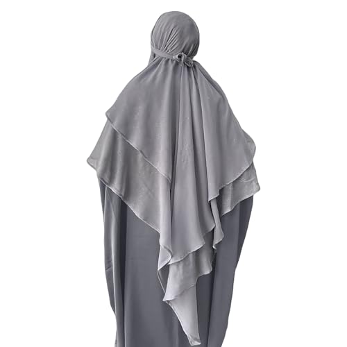 Starsouce Women's Khimar Hijab Muslim Islamic Long Hijab Solid Breathable Arabian Dubai Kaftan Prayer Headcover Headscarf4