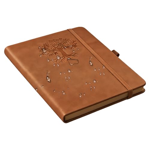 Retro Leather Dotted Journal, Hardcover Diary, 4.51x0.59x8.46 Inches Leather Notebook with Sturdy Binding Feature, Writing Journ