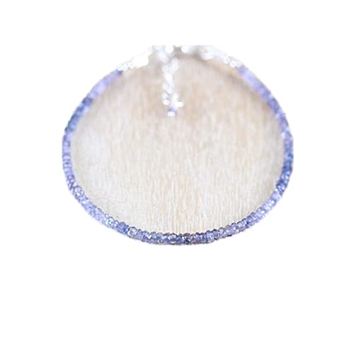 Bracelet en iolite naturelle 2mm bijou perles rondelles facettées réglable