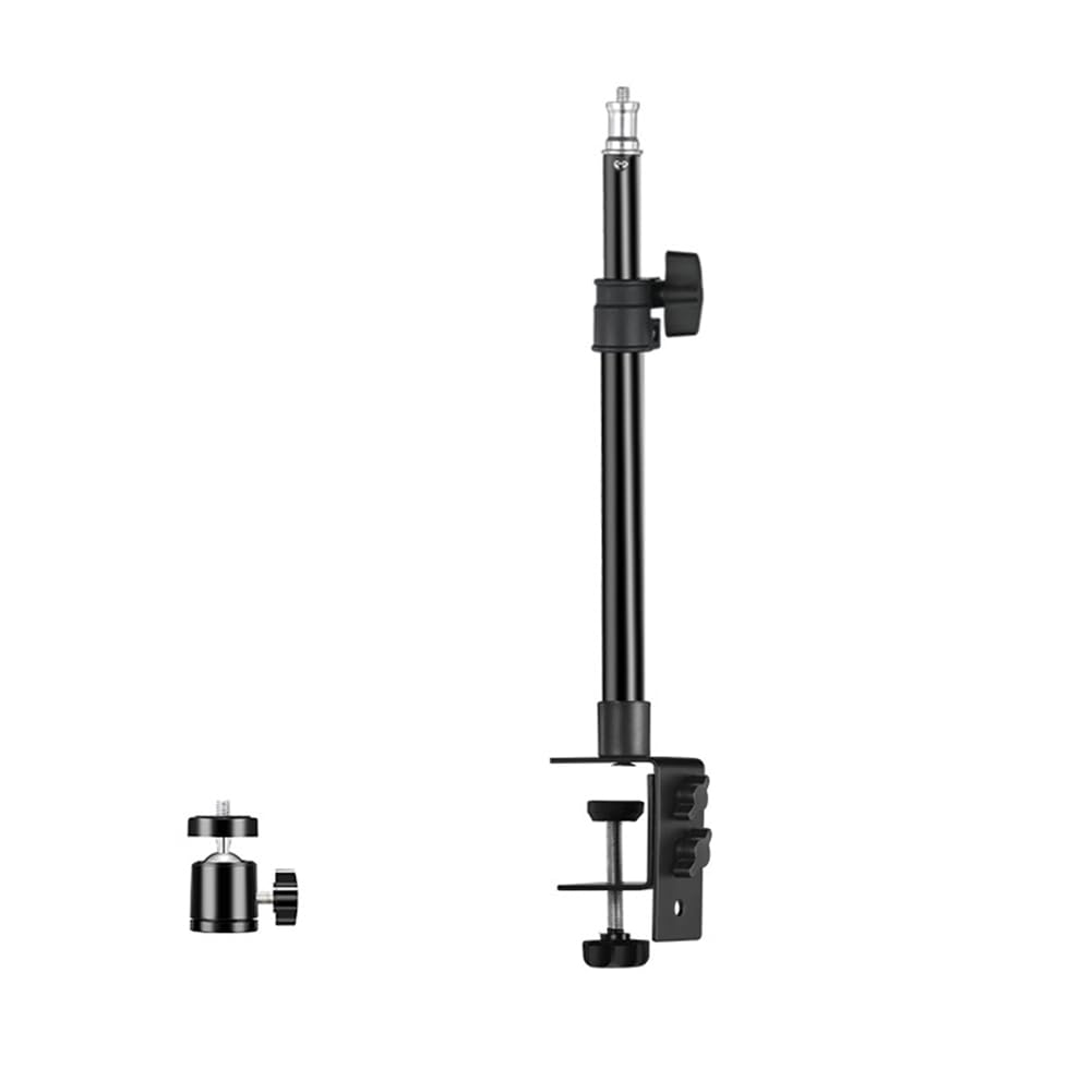 C TríPode Abrazadera Montaje en Escritorio Soporte de Luz con RóTula de Bola de 1/4 Pulg. Accesorio de Mesa Soporte de Mesa Ajustable para CáMara