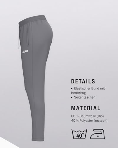 JAKO Damen Jogginghose One Cotton, grau, 44 – Ansicht 4