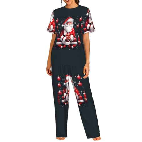 Pyjama Père Noël femme ensemble doux manches courtes résout l'inconfort des nuits trop chaudes