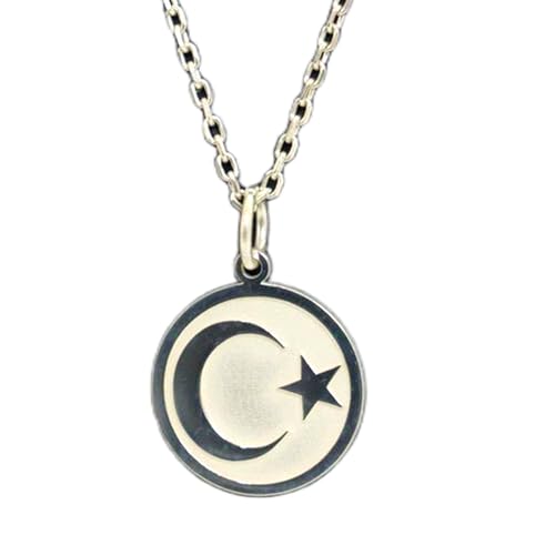 Collier pendentif lune et étoile argent 925 chaîne 45cm bijou unisexe LKBEADS
