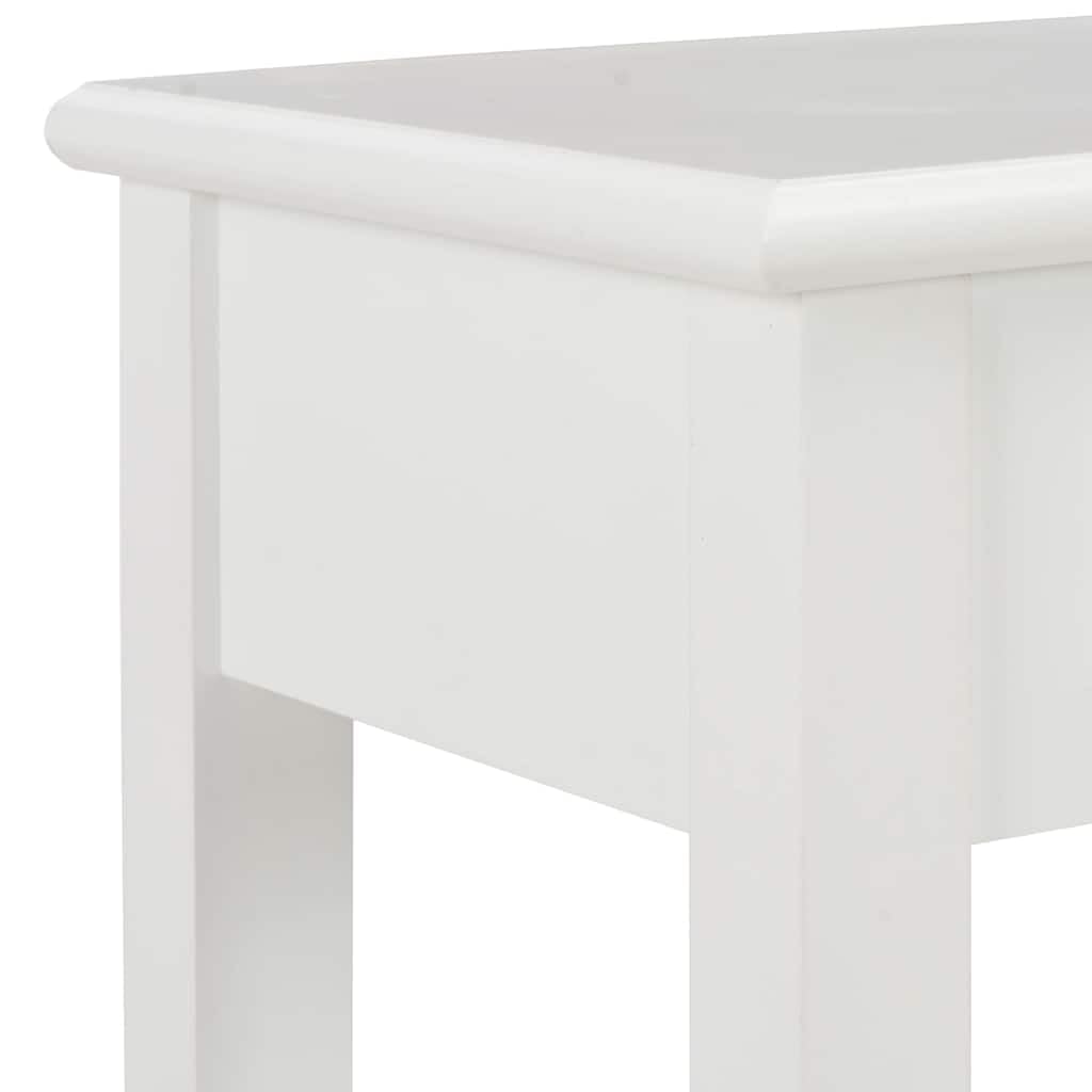 Consola de madera blanca de 110 x 35 x 80 cm con 2 cajones y estante para salón, pasillo, dormitorio, mesa auxiliar, mesa auxiliar, sofá, mandos a distancia, espacio de almacenamiento