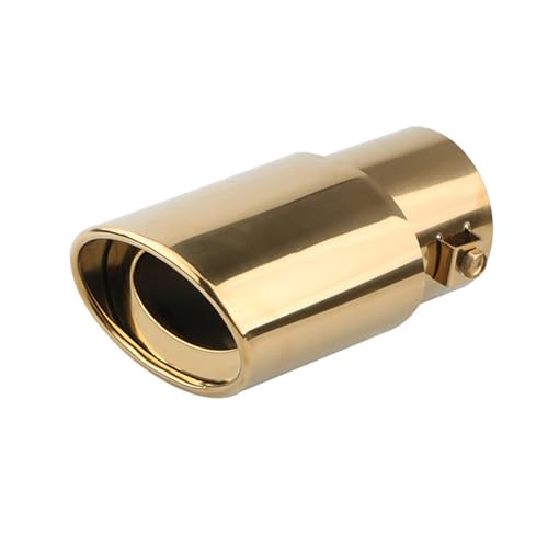 Silenciador de escape universal redondo para coche en acero dorado recto cromado trasero