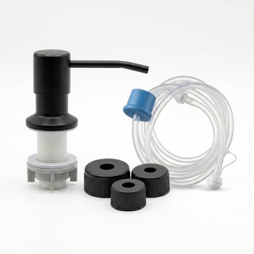 Image of amiciCare Kitchen Sink Soap Dispenser Built-in Countertop S.S Steel Dispenser Pump with 360 Degree Rotating Head and 1.15m Extension Pipe (Dispenser Pump with Extension Pipe), Plastic