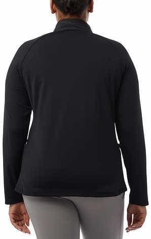 32 DEGREES Women's Mixed Media Half Zip Pullover Jacket (Black - Large) - Image 5