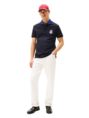 Tommy Hilfiger Men's Short Sleeve Casual Polo Shirts in Regular Fit with Crest and Collar Designs3