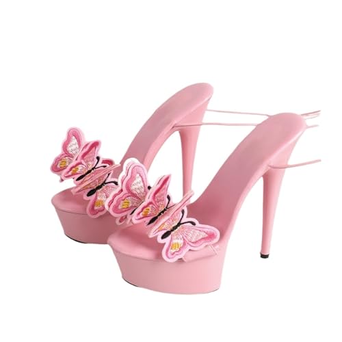 Sandales en cuir breveté pour femmes à talons hauts chics d'été
