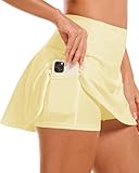 Stelle Women Tennis Golf Skirts High Waisted with Pockets Inner Shorts for Athletic Skorts Sports Running Pickleball (LBT,L)