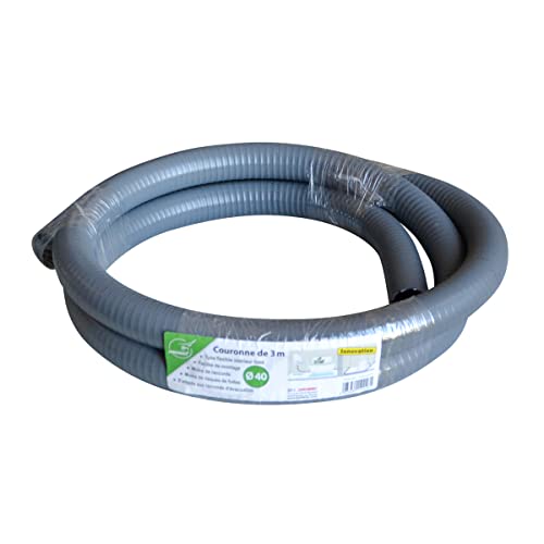 Jardibric - Tube PVC Flexible Ø 40 mm - Intérieur Lisse - Évacuation Eaux Usées Intérieure - Couronne 3 m