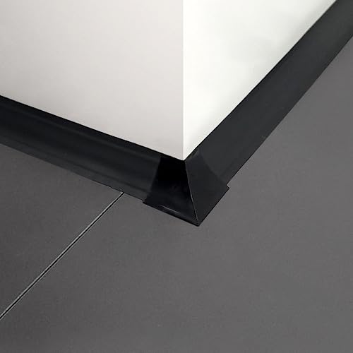 Image of InstaTrim INCAPBLK10 Wide End Cap Pieces Moldings & Trims, Black | Ten paintable black inside-corner caps finish internal joints on matching 3 /4 in InstaTrim flexible trim home installations.