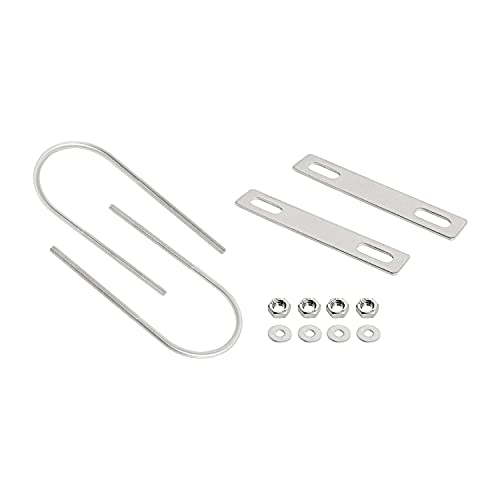 Image of Round U-Bolts 2.56 inch(65mm) Inner Width M6 Thread 304 Stainless Steel Silver with Plates Nuts Flat Washers for Car /RV /Trailer Bumper, 2Pcs