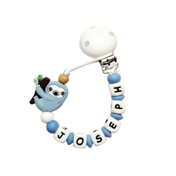 Twinkle Star Baby Custom Sloth Silicone Dummy Clip (Blue)