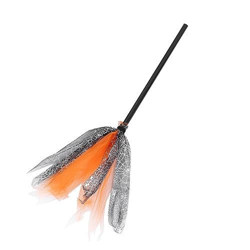 Healvian 1pc Witch Broom Toy Halloween Broomstick Halloween Props Hand Decor Kids Toy Handmade Witches Witch Broom Prop Kids Broom Toy Kids Dresses Clothes Child Decorations Plastic Make up