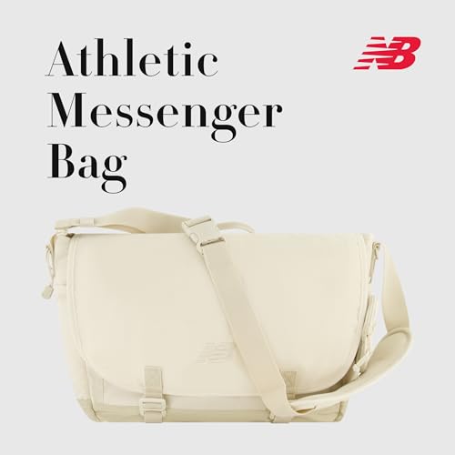 New Balance Messenger Bag, Athletics Collection Travel Handbag for Men and Women, Off White, One Size2