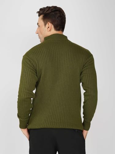 Image of LOQUE Men's Wool Blend Selection Sweater Half Zip High Neck Pullover Warm Casual Winter Wear for Office and Travel