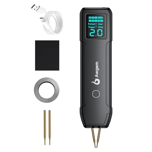 Battery Spot Welder, Awgem Battery Welder 99 Gear Handheld Spot Welder with LCD Screen Auto/Humanized Manual Modes, Portable Spot Welding Machine for Welding Nickel Strips and Iron