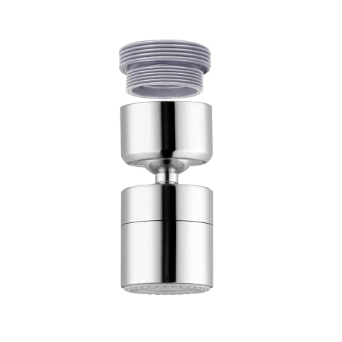 Image of Sulfar ABS Dual Flow Tap Aerator | 360 Rotating Faucet Extender with Adjustable Joint | 24mm Universal Fit | Dual Mode Spray & Foam | Water Saving Kitchen Sink Tap Attachment | Chrome Finish