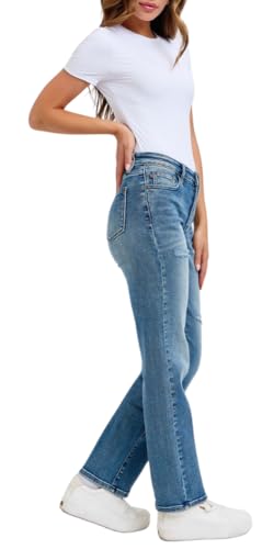 Judy Blue Mid Rise Contrast Wash Destroyed Dad Jeans, 32" Inseam4
