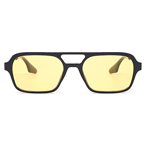 LEMON GRASS Womens Acetate Frame Double Bridge Avaitor Sunglasses