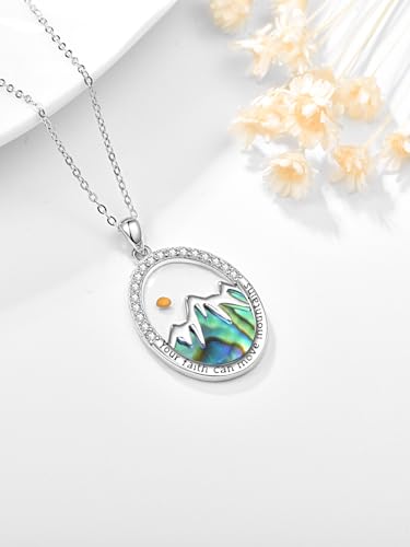 Mustard Seed Mountain Necklace for Women 925 Sterling Silver Your Faith Can Move Mountains Pendant Inspirational Christian Faith Jewelry Gifts3
