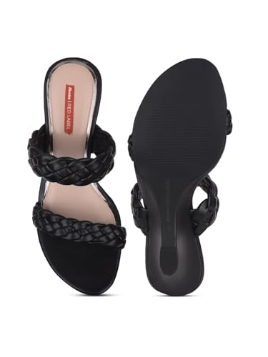 Image of Bata Womens CARLY WEDGE MULE Heels, Black, (7716812)