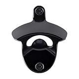 HAIICEN Black Wall Mounted Bottle Opener Stainless, Vintage Metal Screw on Wall Beer Bottle Cap Opener for Cooler Table