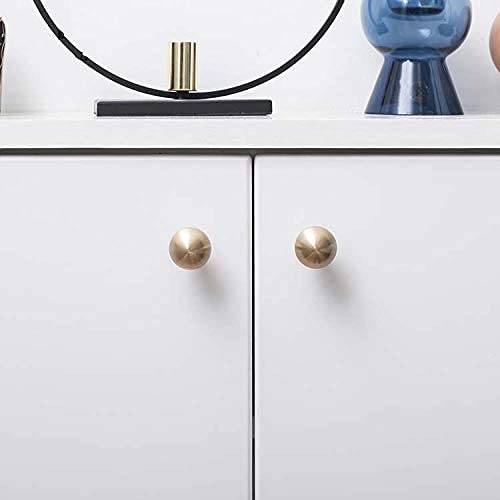 Ivailex 10 Pack Gold Drawer Knobs, Brass Cabinet Knob, Round Solid Brass Pulls, Modern Minimalist Handles For Kitchen Bathroom, 1 Inch Diameter, Sphere (1 Inch, Sphere 10 Pack) #TOP4
