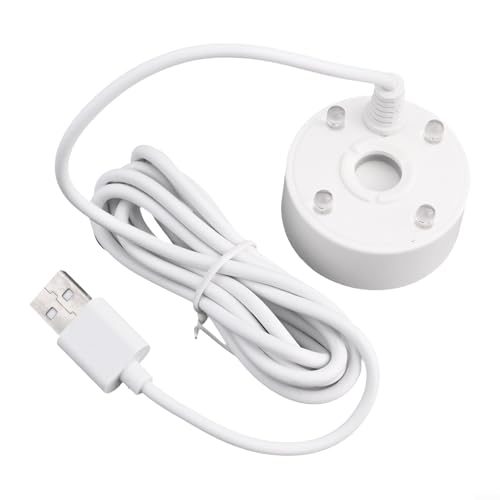 Feegow Brumisateur de 300 ml/h pour bassin – Machine à brume changeant de couleur avec LED Mist Maker et lumières colorées pour fête d'Halloween (blanc)