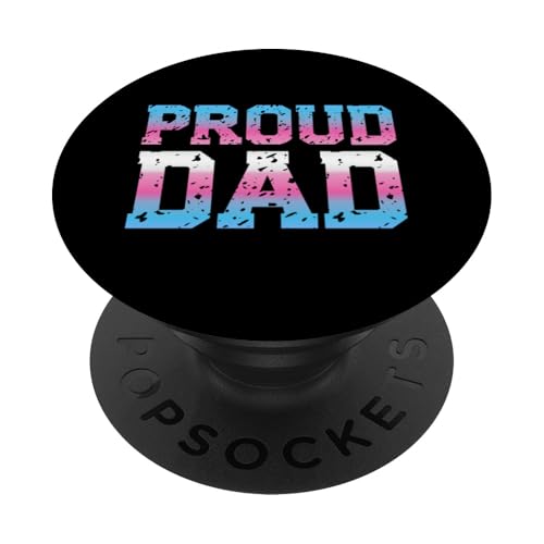 Transgender Proud Dad Fathers Day Trans Pride Flag Colors PopSockets PopGrip Adhesivo