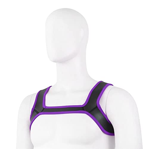 YiQin RWSX Weiche Latex-Hundemaske mit Ohren, Welpenmaske für Cosplay-Party-Maskerade Set, Freie Kombination (Riemen Lila)