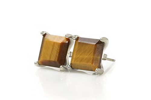 Boucles d'oreilles œil de tigre argent sterling cristal bijoux artisanaux anémone